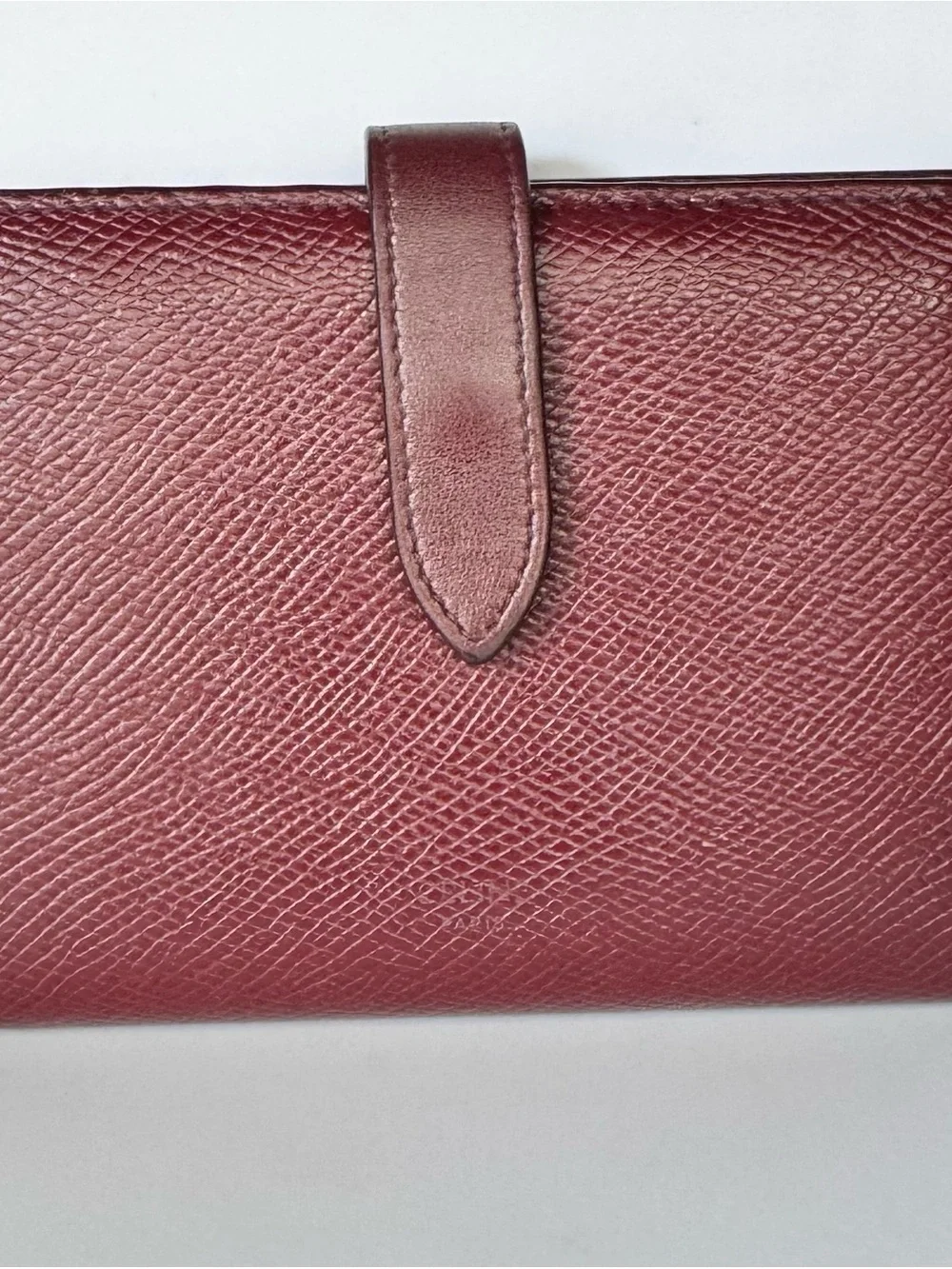 Celine Burgundy Tab-Closure Leather Wallet - Picture 2 of 6